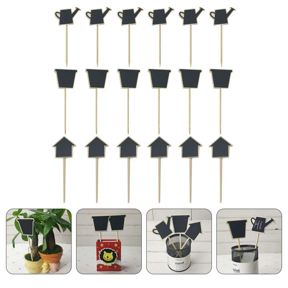 

30 Pcs Wood Mini Chalkboard Signs Topper Plant Flower Tags Blackboard Signs