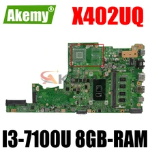 Akemy X402UQ  Laptop motherboard for ASUS  VivoBook 14 X405UA S4100U original mainboard 8GB-RAM I3-7100U GM