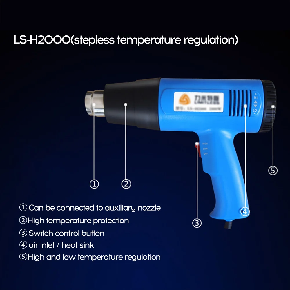 110 в 2000 Вт Тепловая пушка горячего воздуха пистолет для припоя фен волос с