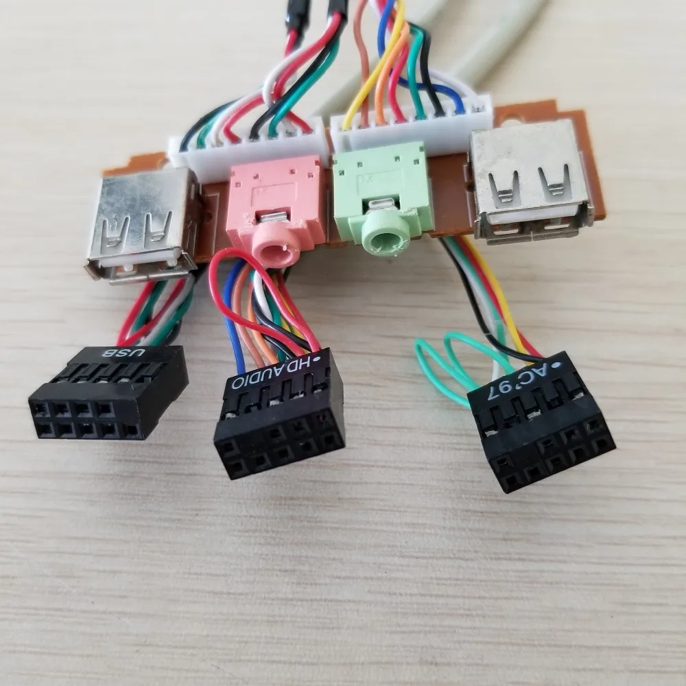 

Desktop computer Chassis front pannel I/O USB2.0 AC97/HD audio Mic headphone 3.5mm plug cable 65cm