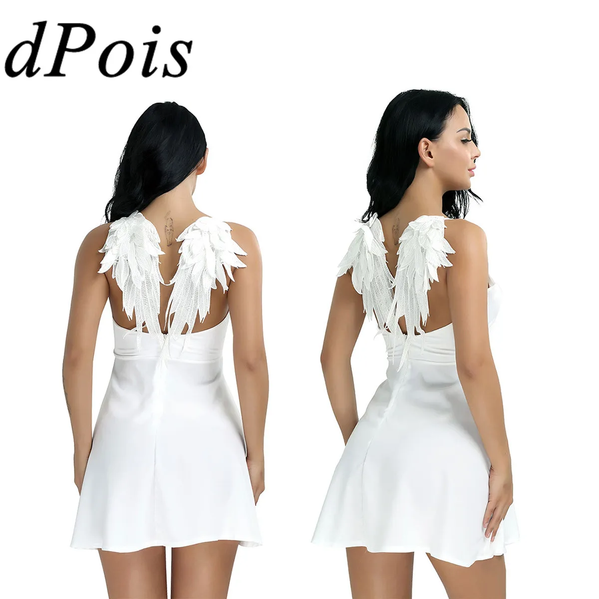 1 пара вышитые черные и белые крылья ангела|Реквизит для костюмов| |