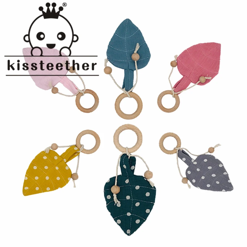 

Прорезыватель для зубов, 1 шт., детские игрушки, детские нагрудники, водонепроницаемые, в форме листа, детский аксессуар для еды, из силикона, ...