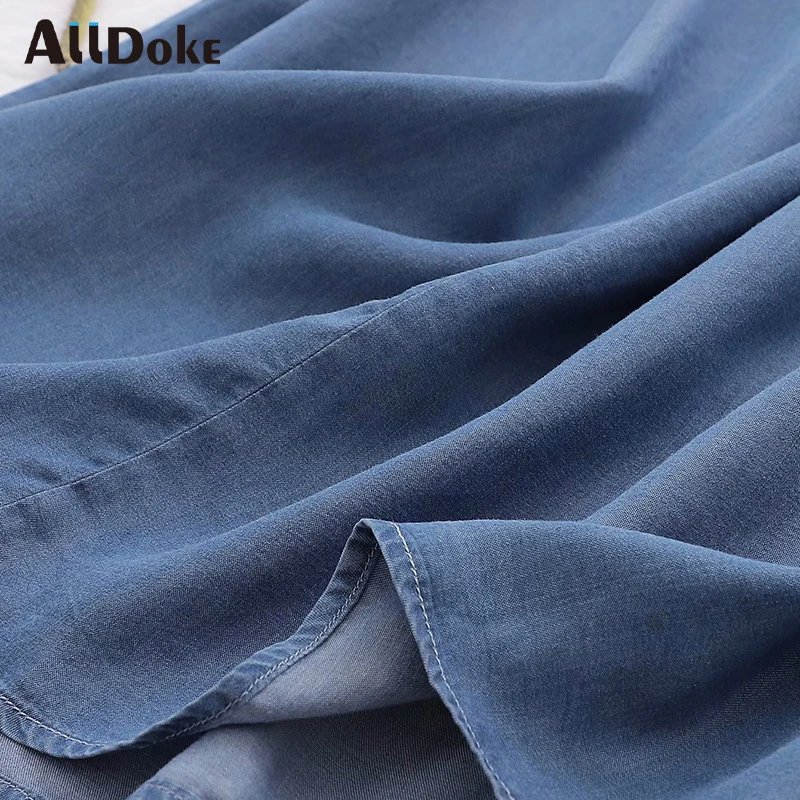 

ALLDOKE blue casual denim skirt women summer high waist streetwear oversized ladies office A line maxi long skirt jupe femme