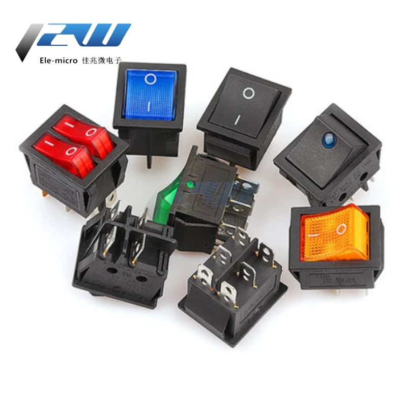 KCD4 клавишный переключатель кнопка вкл. Выкл. 2 положения 4 Pin 6 электрическое