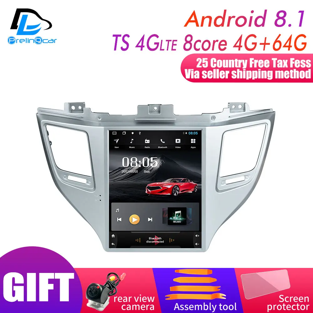 TS 4G 4G64G An8.1 32G rom вертикальный экран android 9,0 Автомобильный gps мультимедийный видео радио плеер тире для hyundai new Tucson лет автомобильный навигатор - Цвет: TS 4G 4G64G An8.1