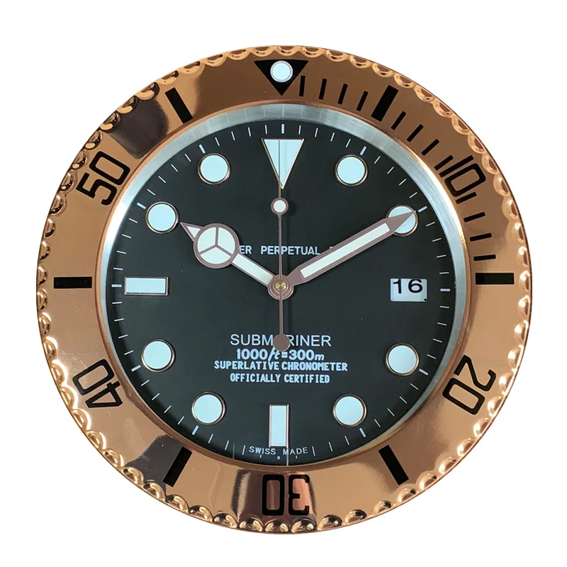 

Luxury Black Metal Wall Clock Modern Design Luminous Silent Scan Seconds Stainless Steel Clocks Wall Home Decor with LOGO