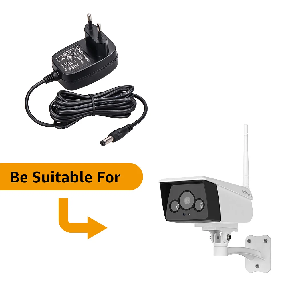 Ebitcam 12V 1A выход источник питания для облачной ip камеры CCTV 100 240V вход ЕС США