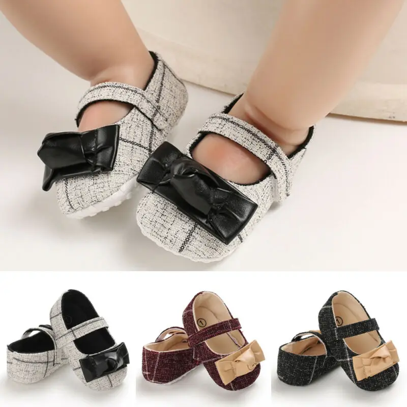 

US Newborn Baby Girl Soft Princess Cotton Crib Shoes Anti-slip Sneaker Prewalker