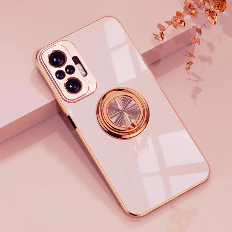 

Luxury Ring Magnetic Cases For Xiaomi Redmi Note 10S 10 Pro Max 10Pro Note10 Soft Silicone Full Protect Stand Ring Holder Covers