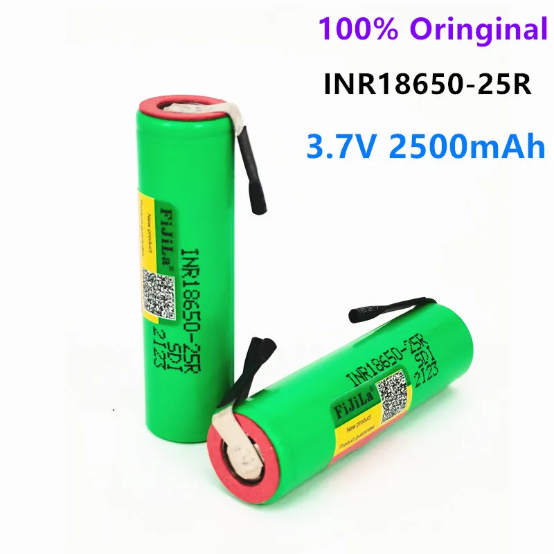 2/3/4/6/10/20 PCS 100% Original For 18650 2500mah battery INR18650 25R 20A discharge lithium batteries+ DIY Nickel | Электроника