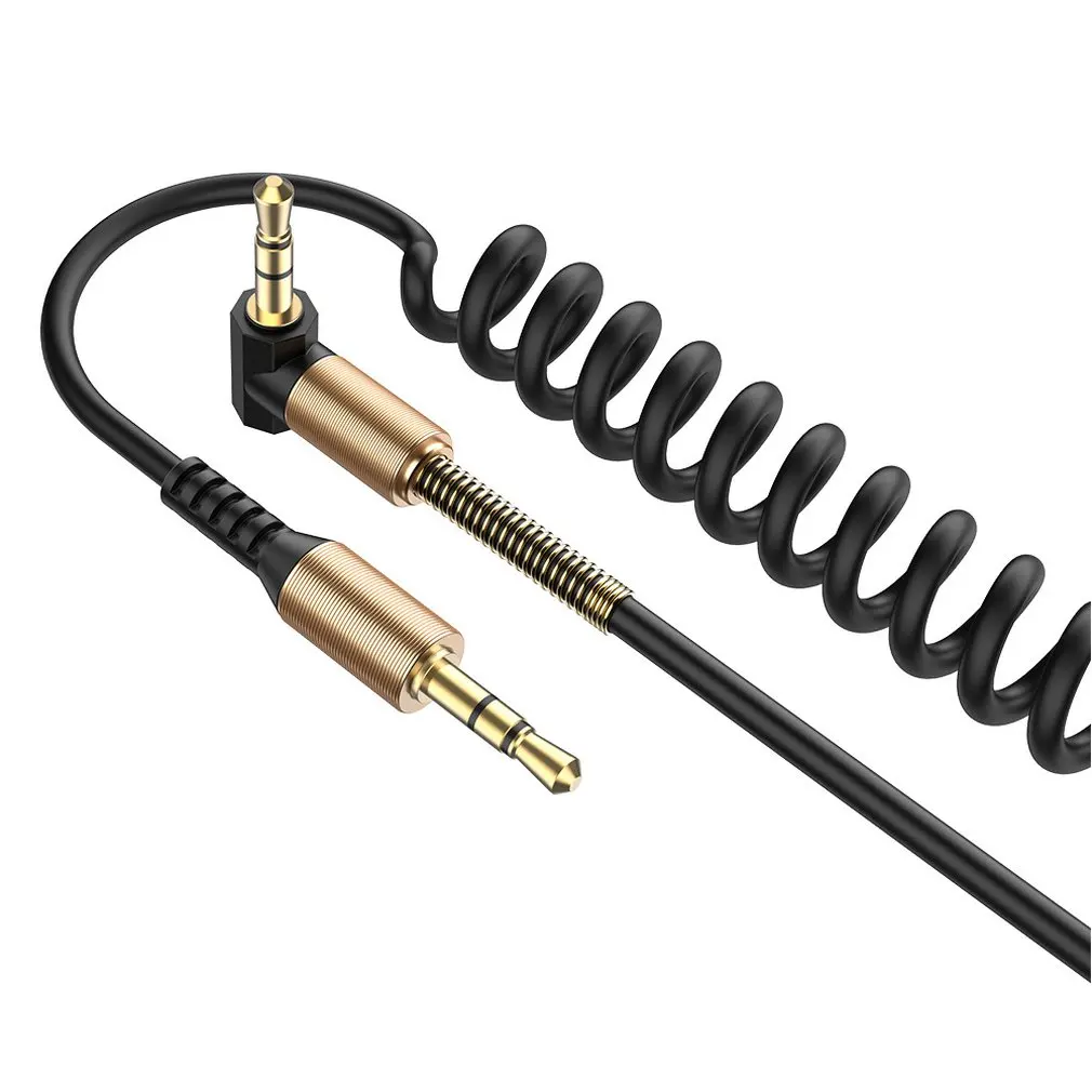 

Car Audio Cable Bare Copper Wire Mobile Phone Spring Retractable Cable 3.5 To 3.5 Male To Male Audio Cable 2 M Wire