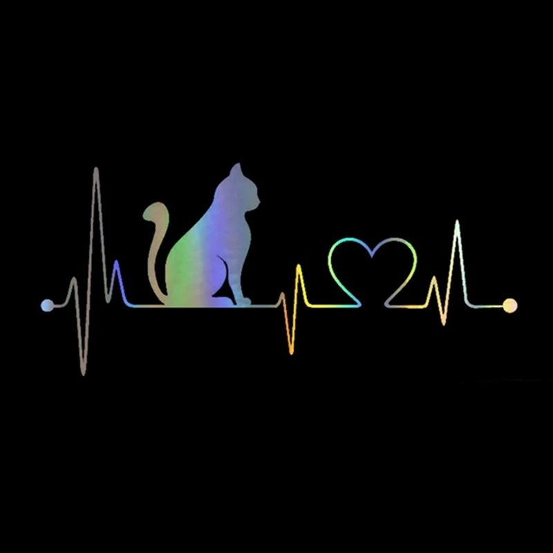 

Cute Pet Cat Heartbeat Lifeline KK Decal Creative Car-Stickers Car-Styling Truck Motorcycles Auto Decoration,20cm*8cm