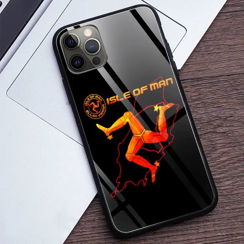 Чехол для телефона MOTO GP с изображением острова Мэна закаленное стекло iPhone 12 Pro Max