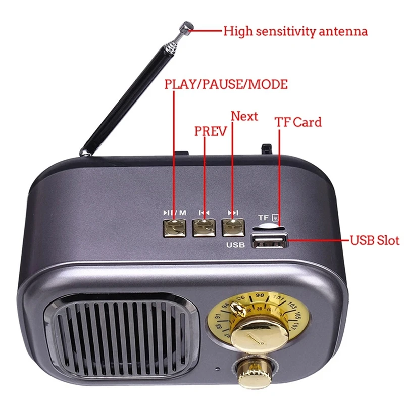 M 205BT музыка портативный fm радио карта многофункциональный Ретро стерео