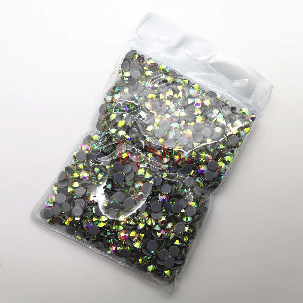10bags/lot Quality Clear Crystal AB Hot Fix Rhinestone Super Bright Glass Strass Hotfix Iron On Rhinestones For Fabric garment | Дом и сад
