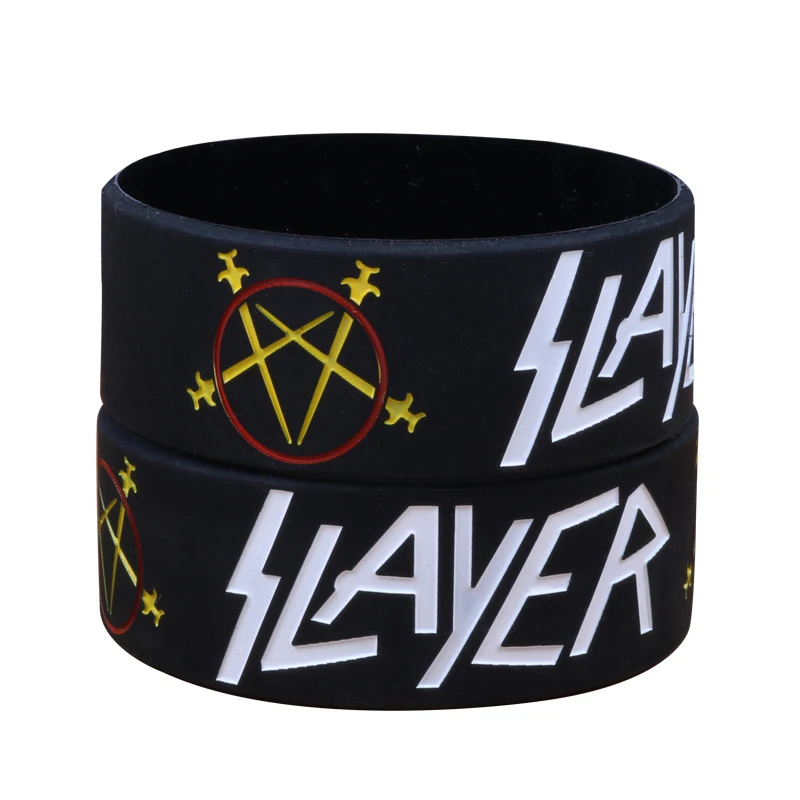 

1PCS Music Band Bracelet SLAYER Rock Fashion Wide Silicone Wristband