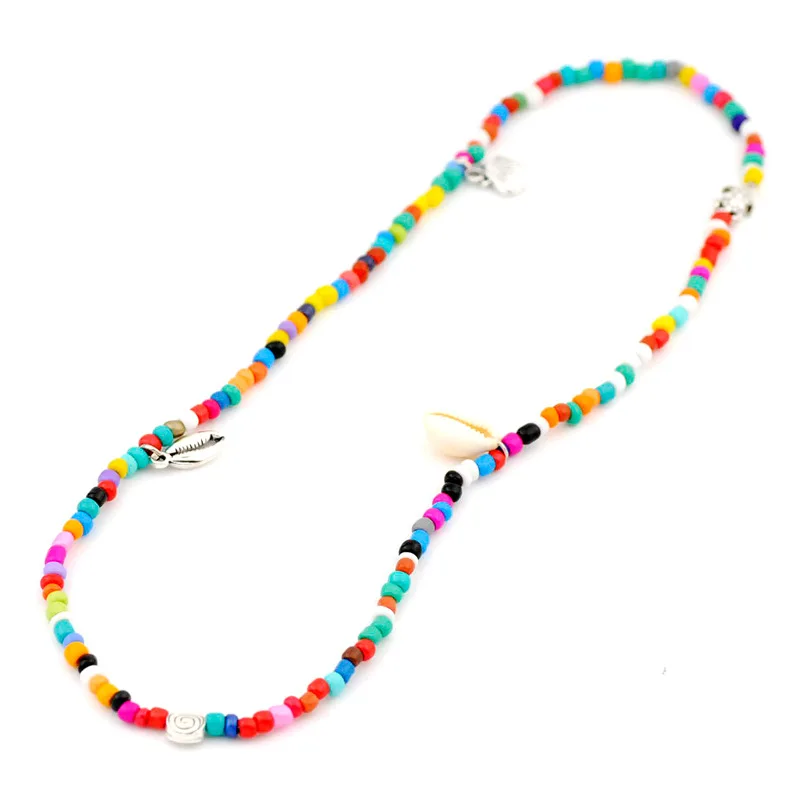 

DIY Jewelry New Bohemia Beauty Accessories Hand Woven String Of Rice Beads Shell Turtle Pendant Color Elastic Bracelet