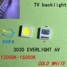 100 шт.лот Everlight 3030 SMD LED 1W 6V холодный белый для телевизораLCD подсветка 3,0*3,0*0,8 мм