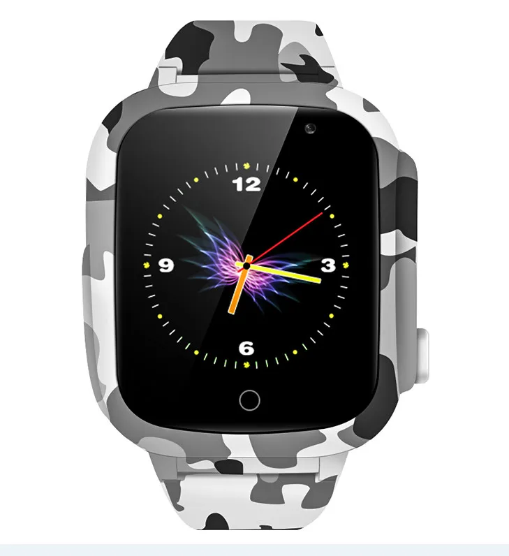 Camouflage LEC2 Детские умные часы с функцией вызова, SIM, gps, Wi-Fi, GSM, SOS, IP67, для Android, для мальчиков и девочек, милые умные часы, телефон, голосовой чат - Цвет: Camouflage