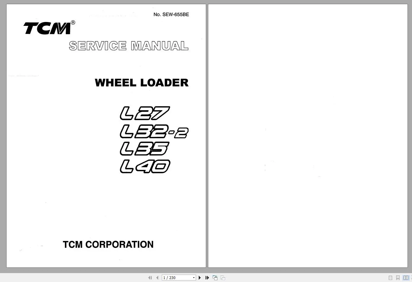 TCM Тракторная лопата колесный погрузчик ручная работа полная модель DVD PDF |