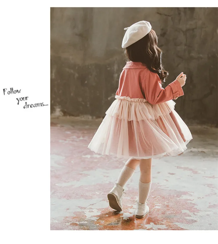 Для девочек Тренч на осень Осенняя детская одежда верхняя для детей 12 лет