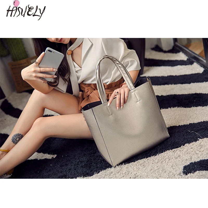 HISUELY кожаные сумки большая женская сумка высокое качество повседневные женские
