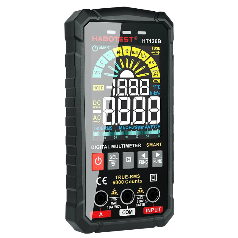 Мультиметр Профессиональный цифровой HT126 умный измеритель напряжения тестер Hz Ohm