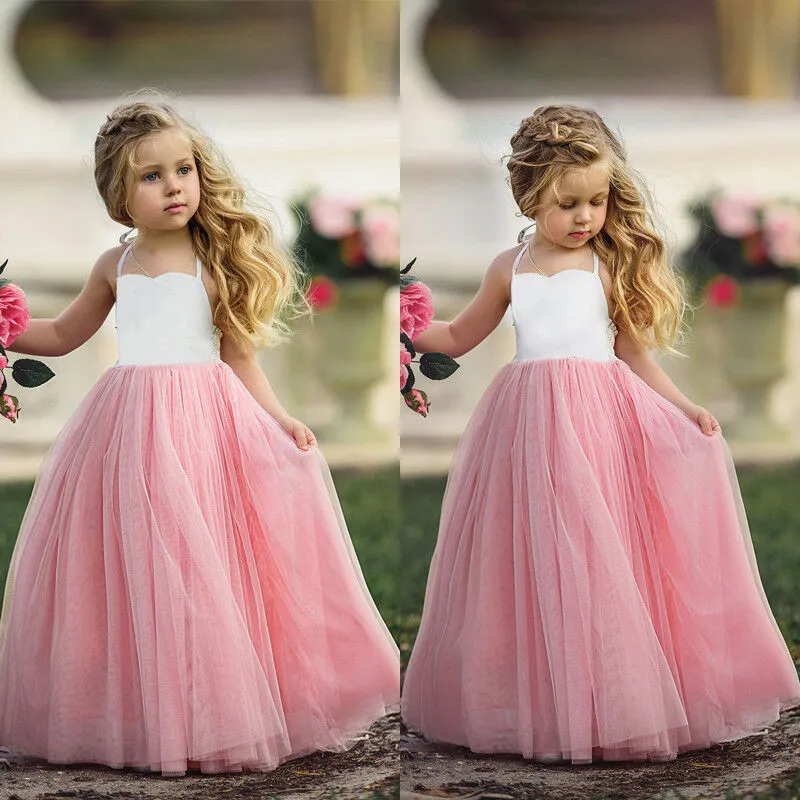 PUDCOCO Sweet Baby Girls Princess Formal Party Birthday Dress Wedding Prom Bridesmaid Tutu Halter Sundresses 2-7Y | Детская одежда и