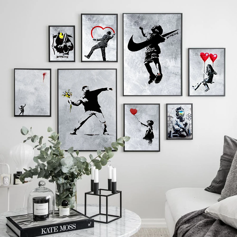 

Banksy Street Graffiti Art Canvas Painting Wall Poster Nordic Classic Picture Modern Living Room Home Decor Frameless Prints