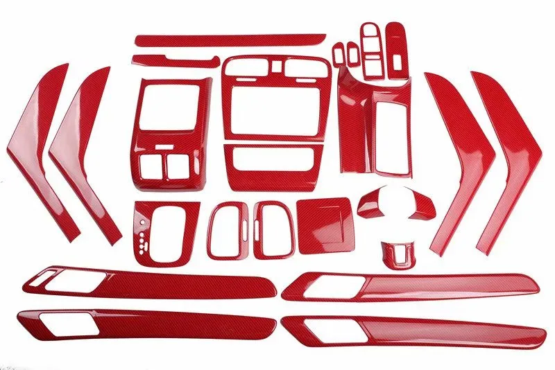 1 партия автомобильные наклейки ABS красное углеродное волокно внутри