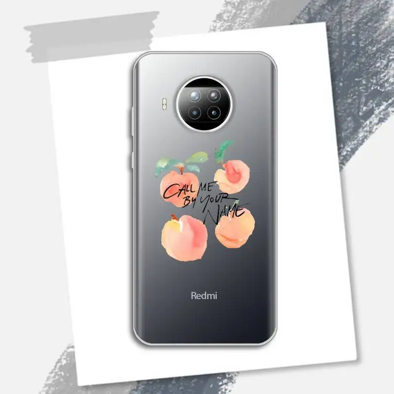 

Call Me by Your Phone Name movie Phone Case Transparent for Xiaomi Redmi note 10 t 8 9 pro lite 11 shell cover funda