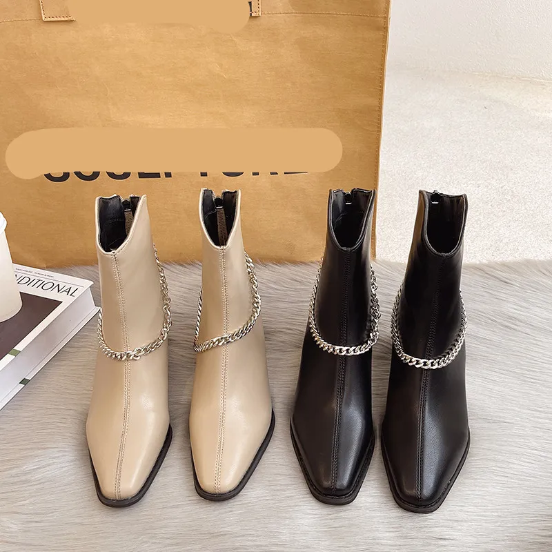 

Сапоги женские с круглым носком, роскошные дизайнерские, до середины икры, на высоком каблуке, пикантная резиновая обувь, 2 осенние