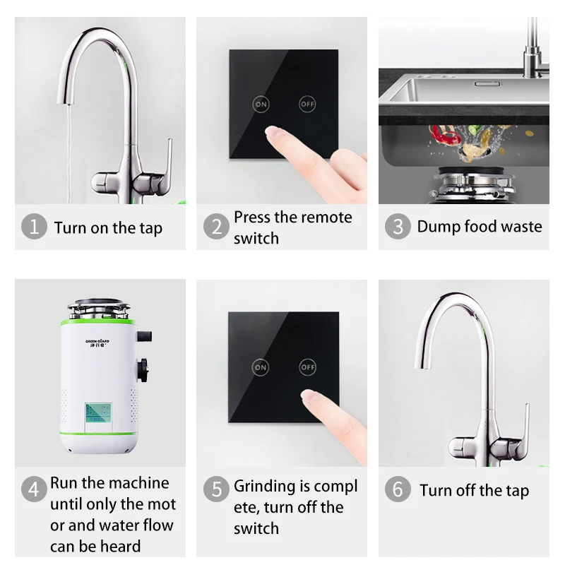 Измельчитель пищевых отходов со светодиодсветодиодный умным дисплеем 700