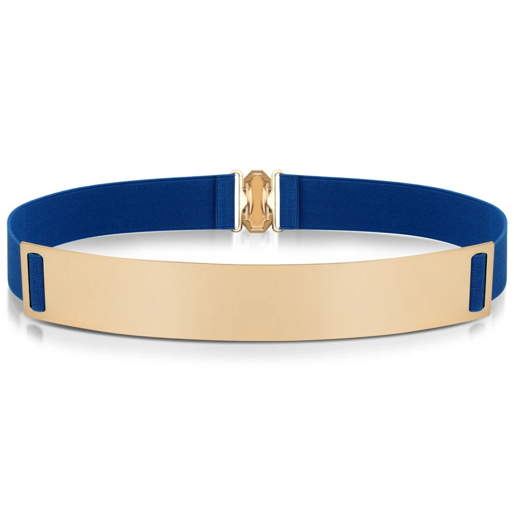 Новый Модный женский пояс эластичный зеркальный металлический блестящий