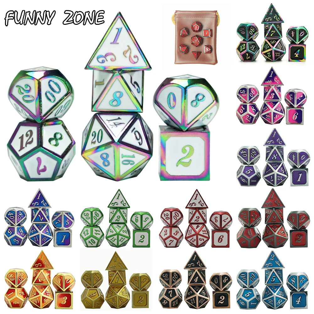 Черный Дракон Металлический Набор игральных костей многогранный набор с сумкой