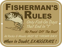 interesting decorative metal plate for pond fishery fishermans rules only fish on days that end in metal tin sign 8x12 inches