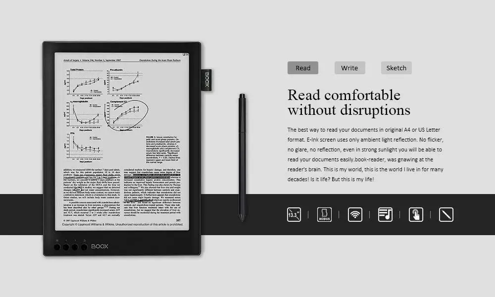 ONYX BOOX MAX2 PRO электронная книга ридер двойное касание HD гибкий cta экран электронная книга ридер 4G/64G 13,3 ''BT 4,1 Android 6,0 e ридер