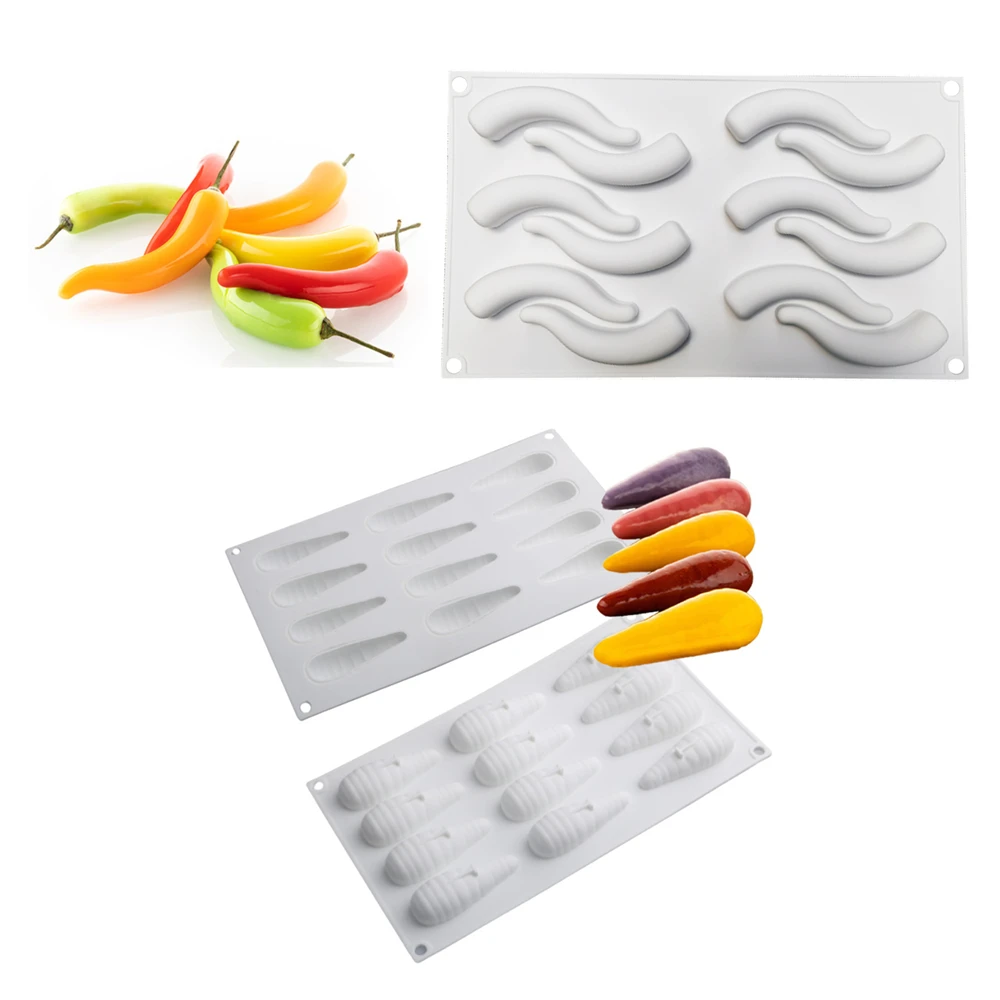 

Растительное силиконовые формы 3D перечный соус формы морковь мусс пресс-форма для торта оборудование для выпечки десертов украшения выпеч...