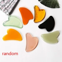 natural jade heart guasha scrapping plate massager face meridian plate beauty crystal tools