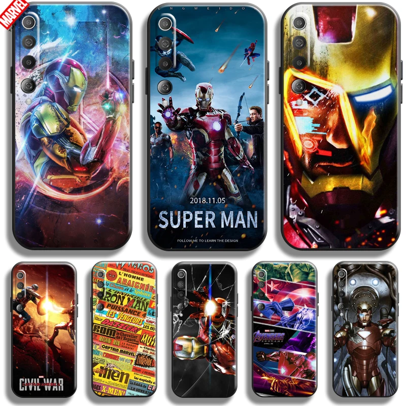 

Iron Man Marvel Avengers For Xiaomi Mi 10 10T Pro 5G Phone Case Soft Silicon Coque Cover Black Funda Captain America Comics