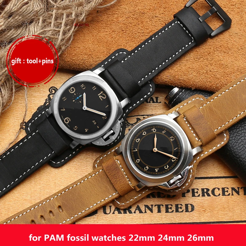 20mm 22mm 24mm 26mm, suitable for Panerai PAM380 111 351 frosted leather surface large leather chain