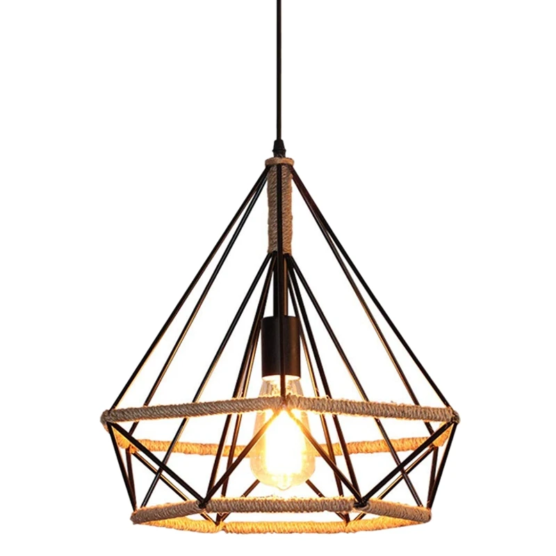 Винтажные железные люстры из пеньковой веревки потолочные светильники в стиле