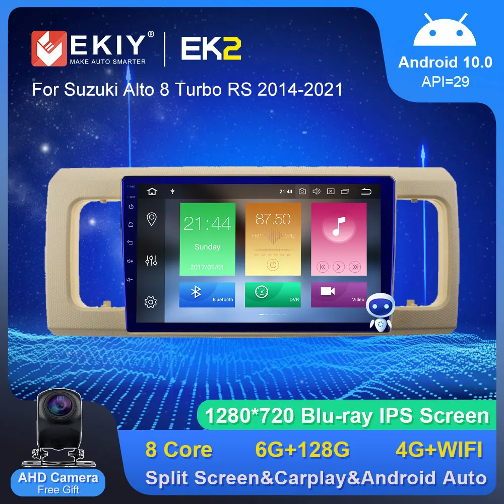 

EKIY EK2 Автомагнитола для Suzuki Alto 8 Turbo RS 2014-2021 Android Стерео GPS навигация Авторадио Мультимедиа Carplay Blu-Ray No 2Din DVD