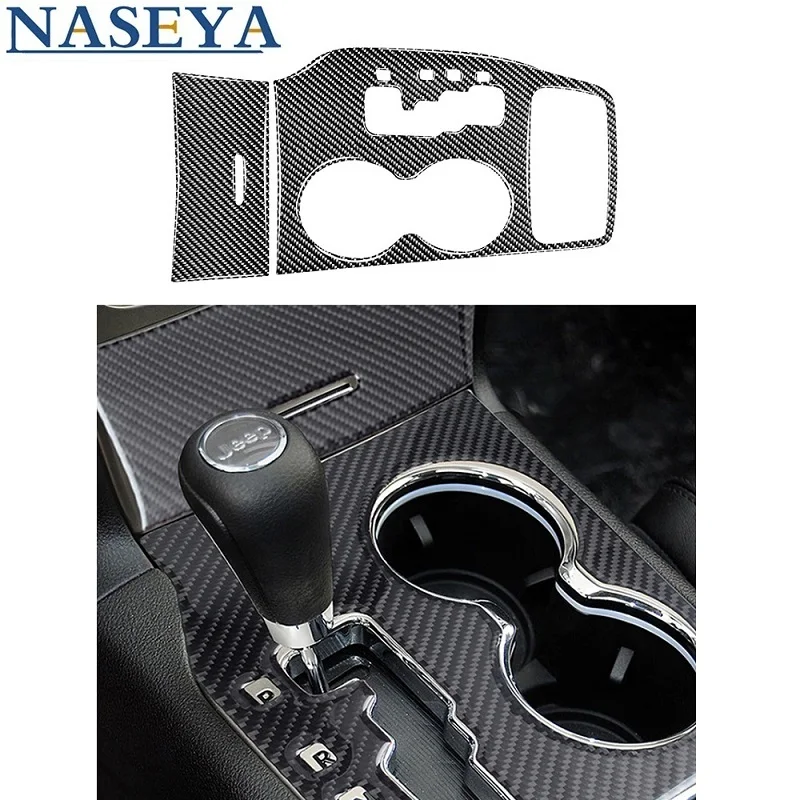 

For Jeep Grand Cherokee 2011 2012 2013 Carbon Fiber Car Interior Gear Shift Trim Frame Cover Stickers Car Styling
