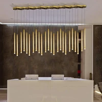 led restaurant chandeliers post modern light luxury decoration nordic geometric gold lamps simple iron art bar tree chandeliers
