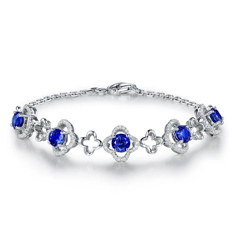 Женский браслет из натурального сапфира MLZB тонкий однотонный Браслет чистого