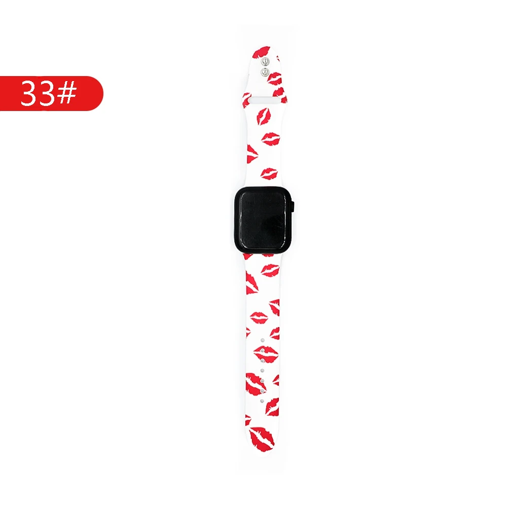 33 Ремешок для apple watch 5 4 ремешок 44 мм 40 мм correa iwatch 3 ремешок 42 мм 38 мм браслет силиконовый apple watch 5 4 3 2 1 Аксессуары для часов - Цвет ремешка: 33