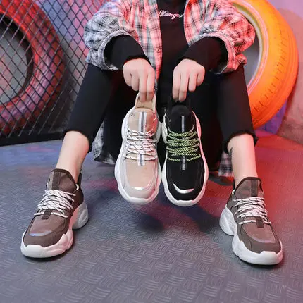 Новая повседневная обувь женские кроссовки для папы Женская дышащая замшевая на