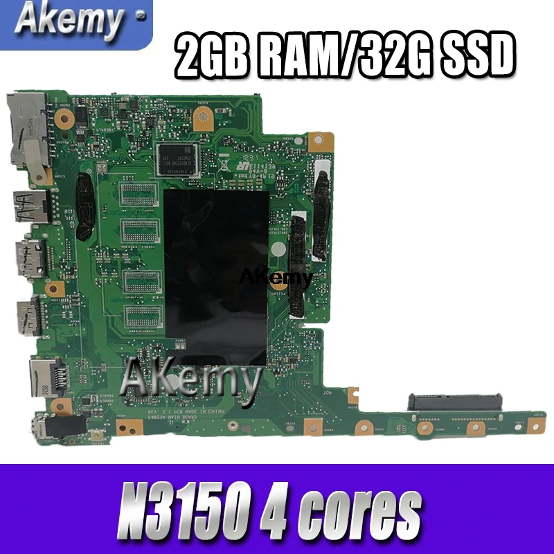 

Материнская плата для ноутбука Asus E502SA, подходит для 15-дюймовых ноутбуков, системная плата E502SA E502S с 4-ядерным процессором N3150, ОЗУ 2 Гб, SSD 32 Гб
