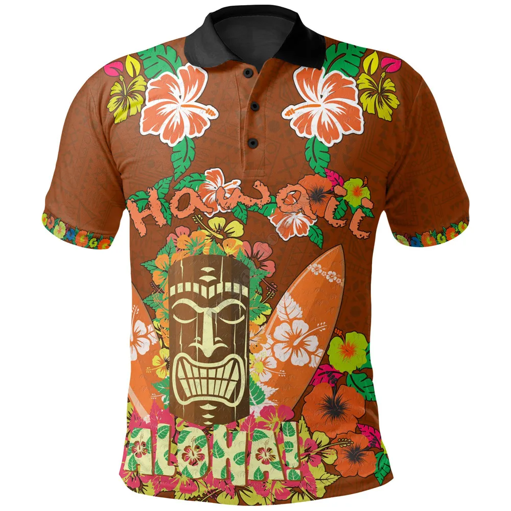 

Hawaii All Over Polo Shirt Aloha Hawaii Summer Fashion 3D Printed Polo Shirt Men for Women Short Sleeve T-shirt Streetwear 02